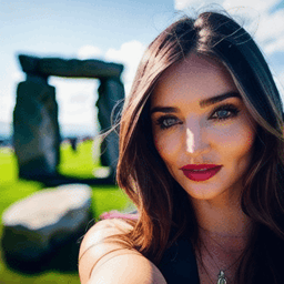 Selfie with Stonehenge AI avatar/profile picture for women
